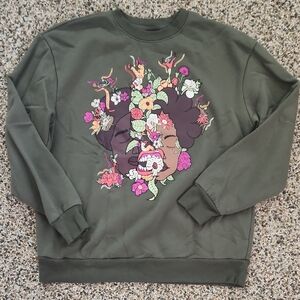Black history Month Floral Graphic Sweatshirt, Size Medium